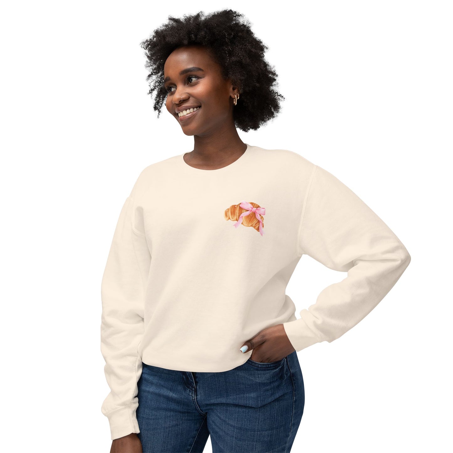 Faithful Quote and Croissants Crewneck