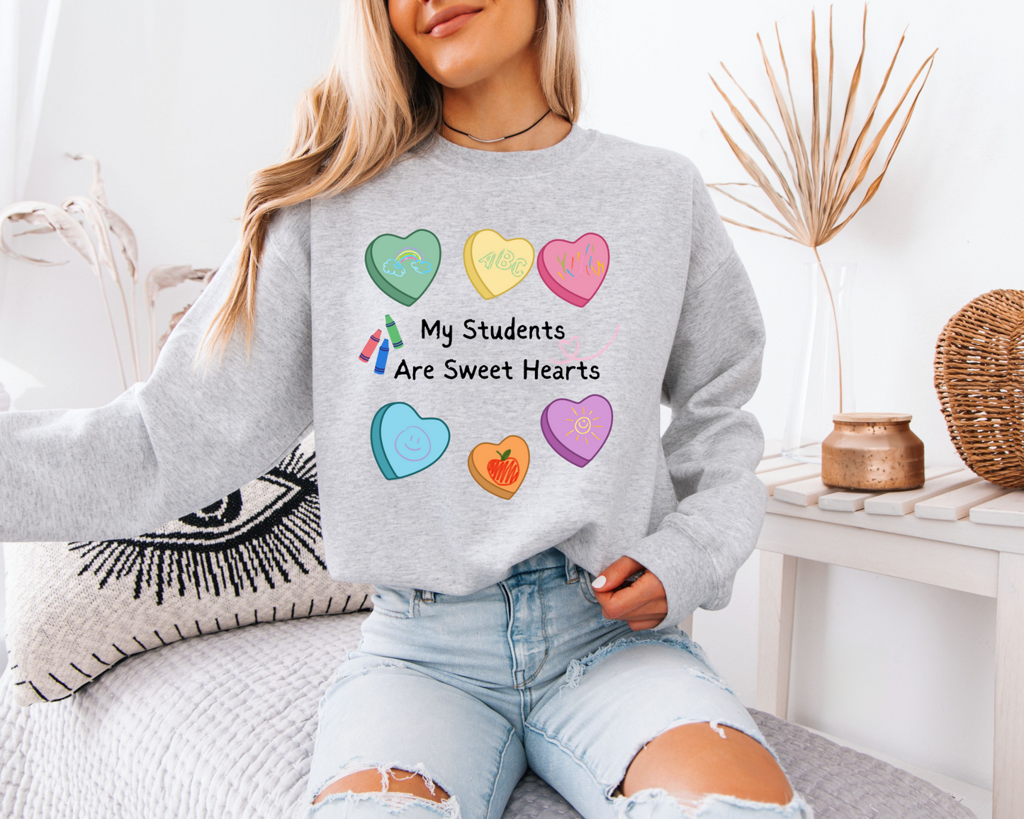 Valentine's Teacher Crewneck Sweatshirt