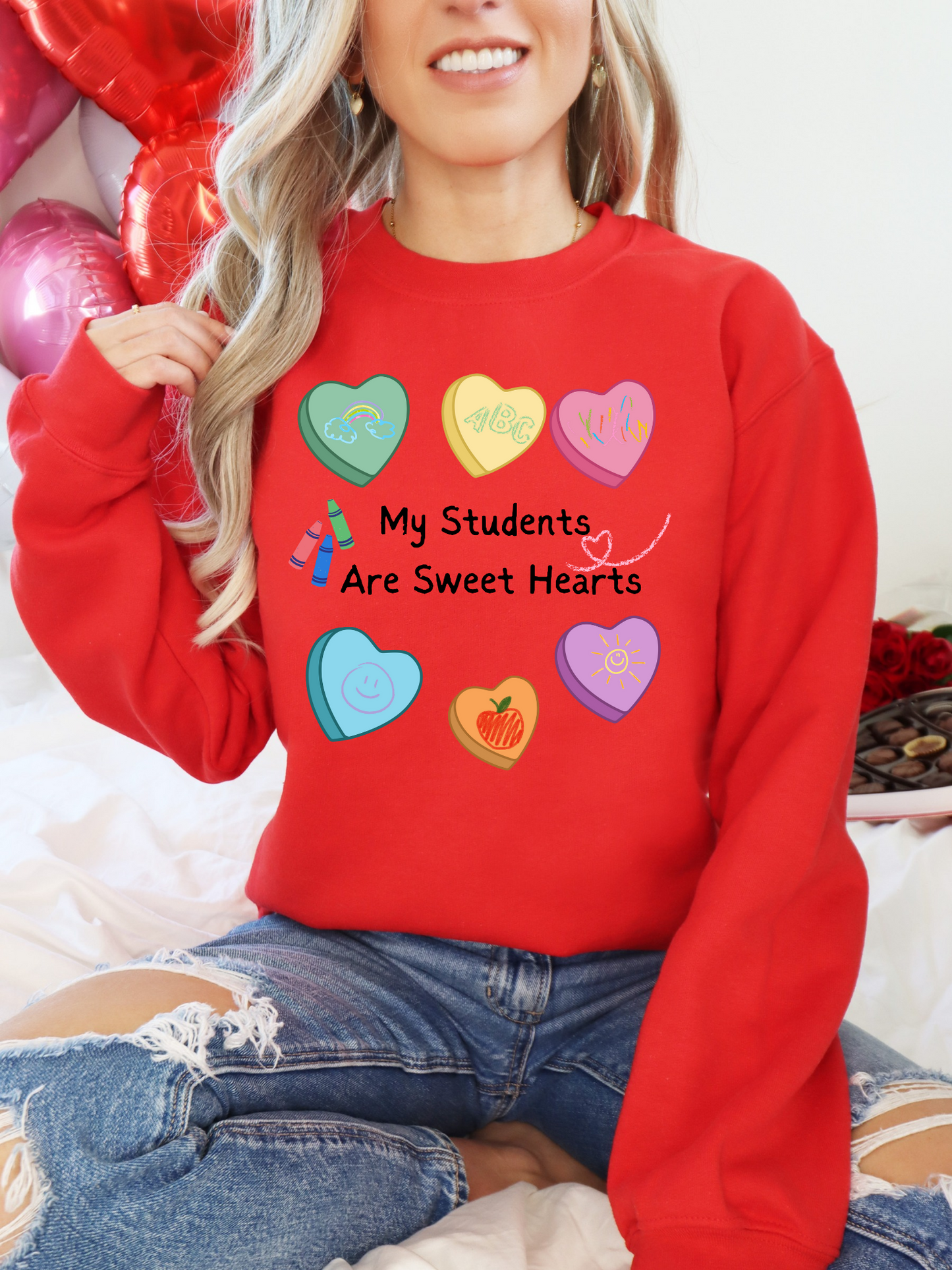 Valentine's Teacher Crewneck Sweatshirt