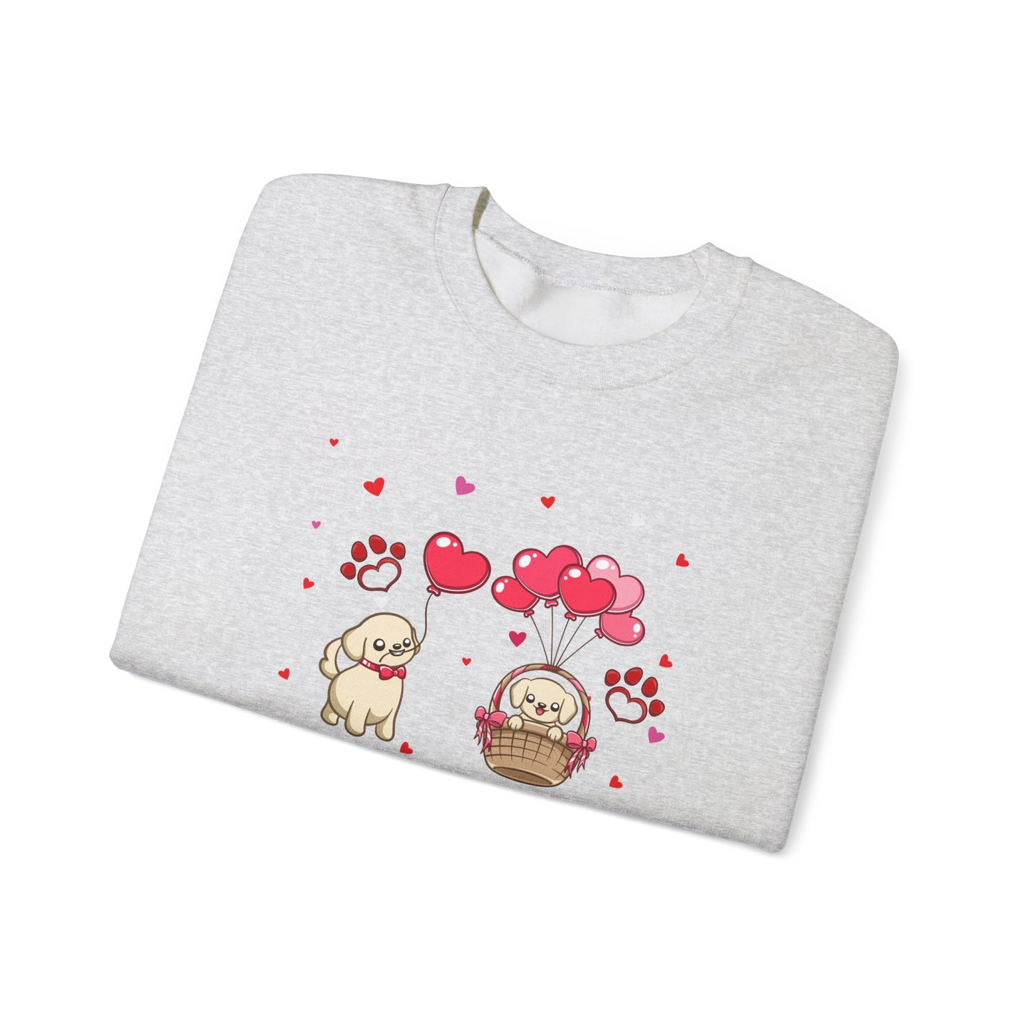 Adorable Dog Love Crewneck Sweatshirt, Cute Pet Sweatshirt, Gift for Dog Lovers, Valentine's Day Sweater, Casual Cute Outfit, Animal Lover