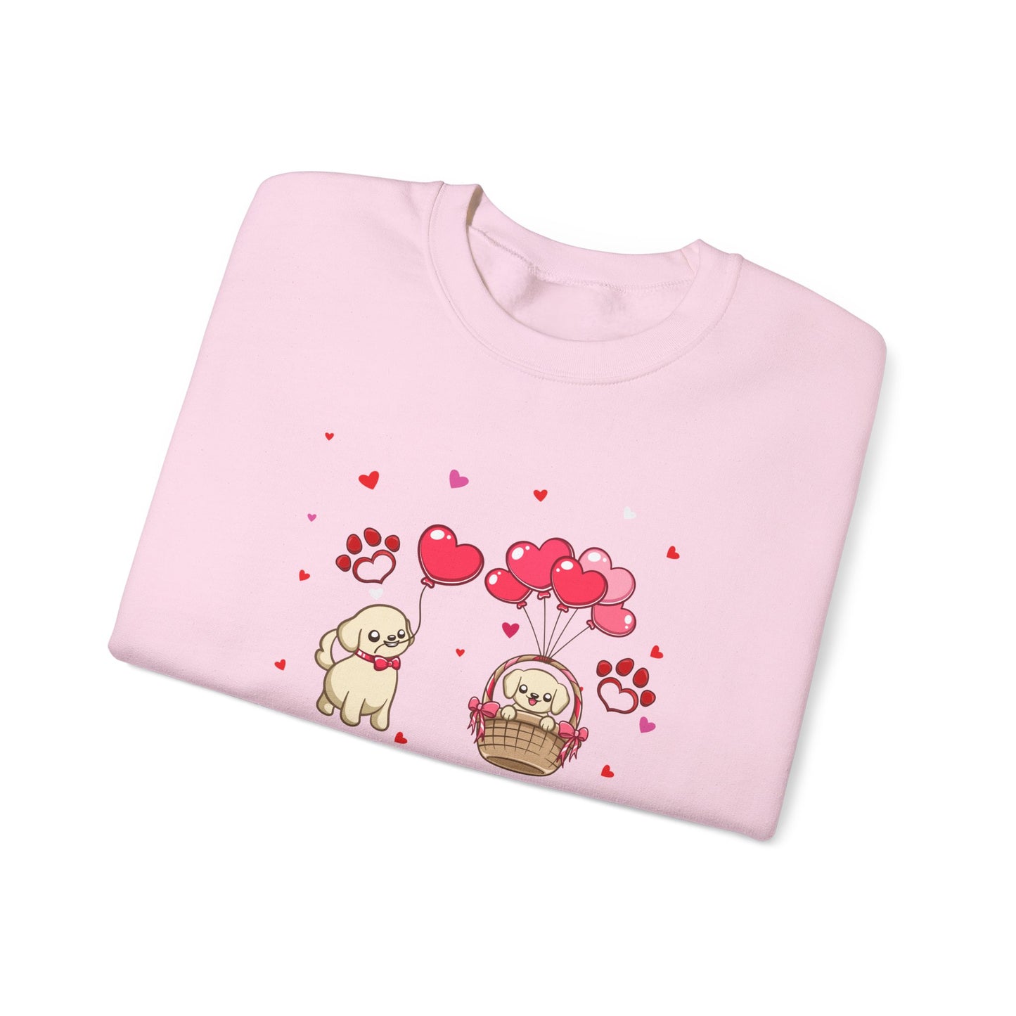 Adorable Dog Love Crewneck Sweatshirt, Cute Pet Sweatshirt, Gift for Dog Lovers, Valentine's Day Sweater, Casual Cute Outfit, Animal Lover