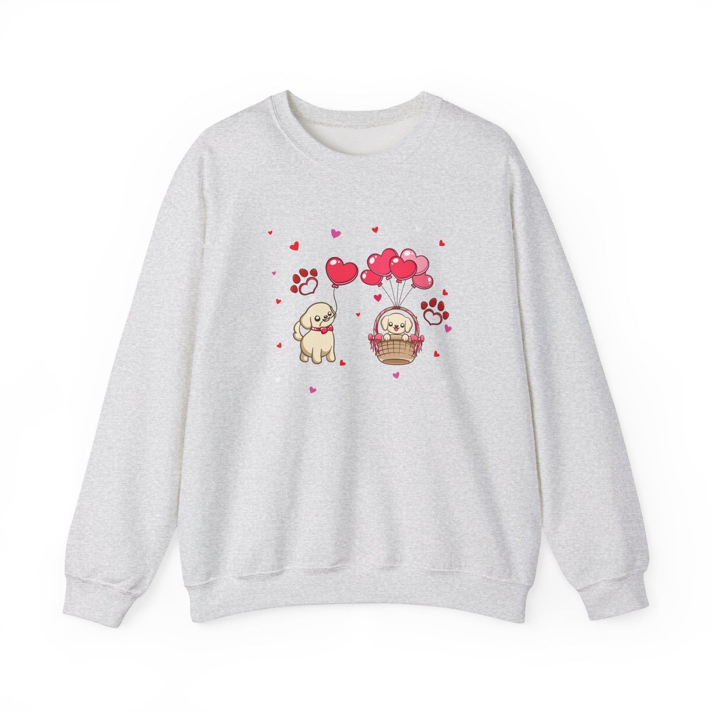 Adorable Dog Love Crewneck Sweatshirt, Cute Pet Sweatshirt, Gift for Dog Lovers, Valentine's Day Sweater, Casual Cute Outfit, Animal Lover