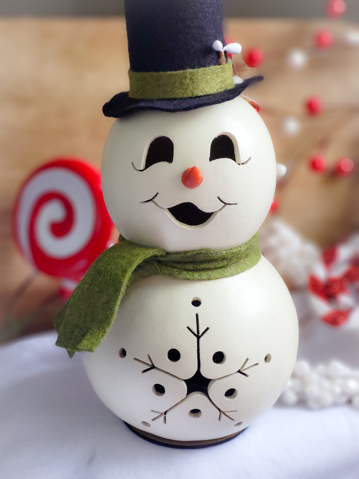 Snowflake Snowman Tea Light Holder