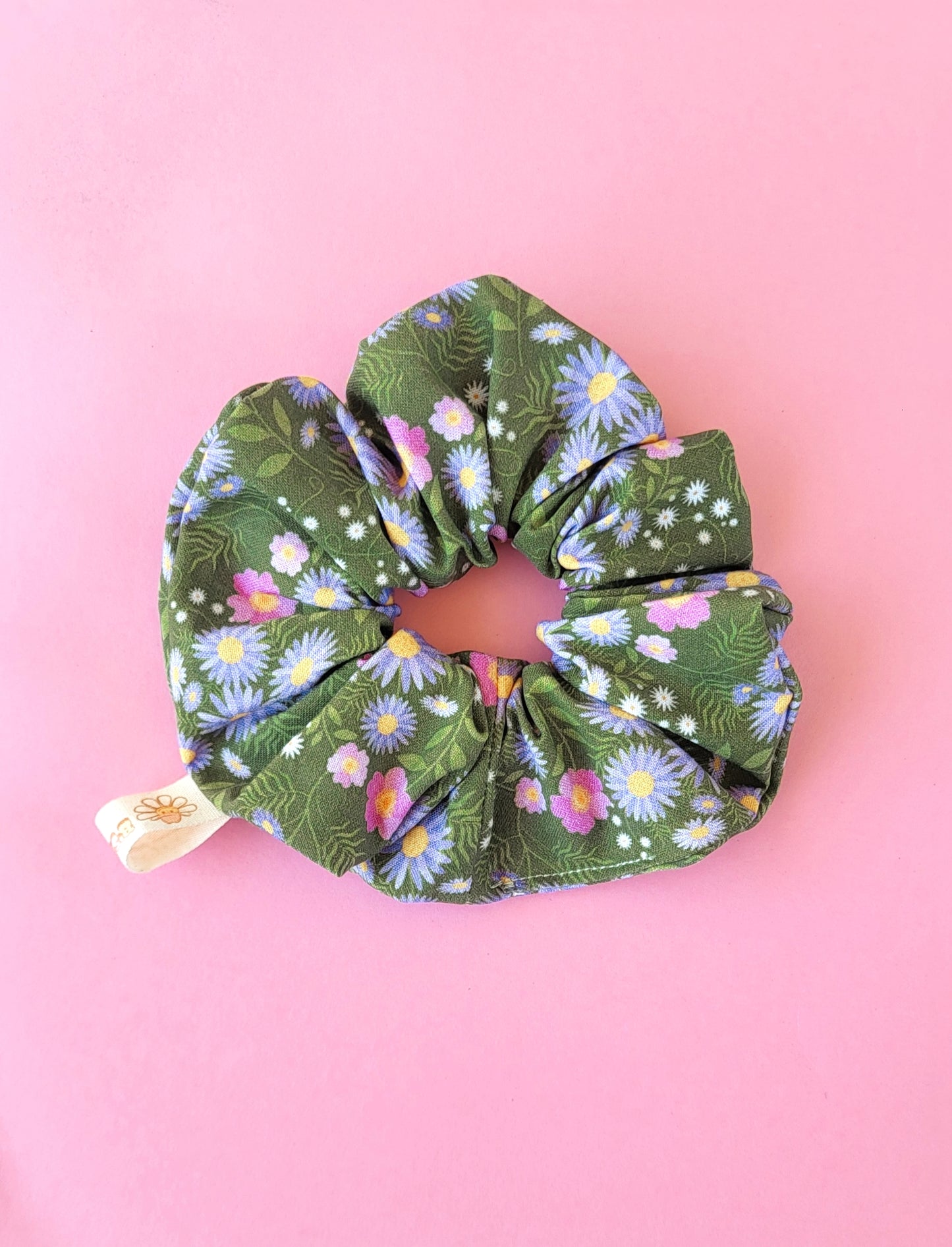 Wildflower Sage Green Hair Scrunchie