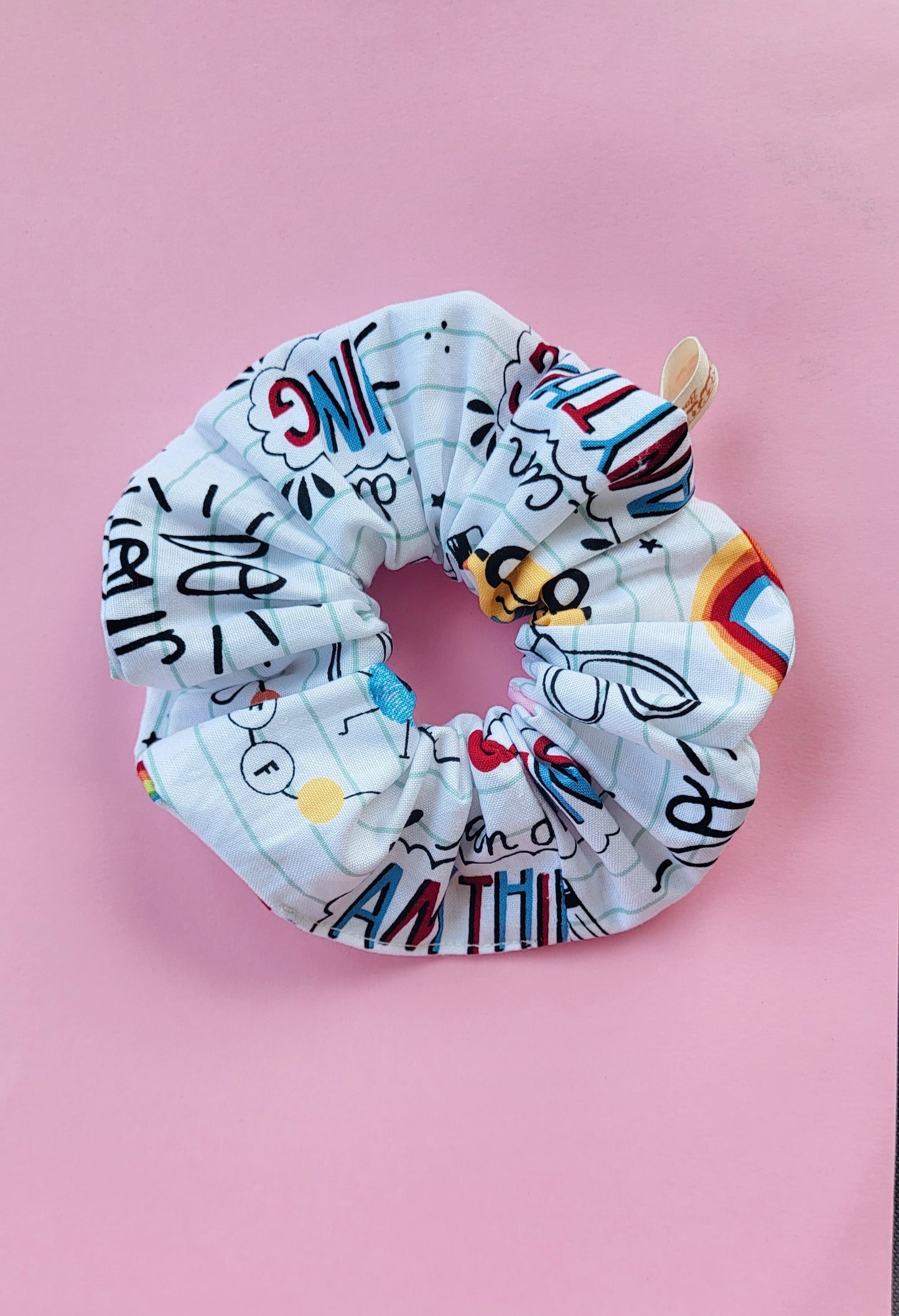 School Pattern Novelty Hair Scrunchie