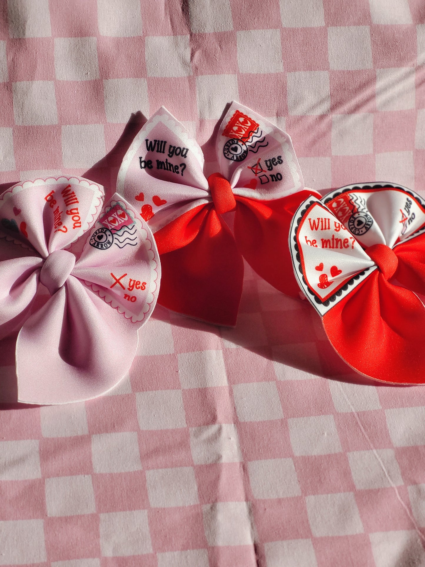 Will You Be Mine Hair Bow Set of 3