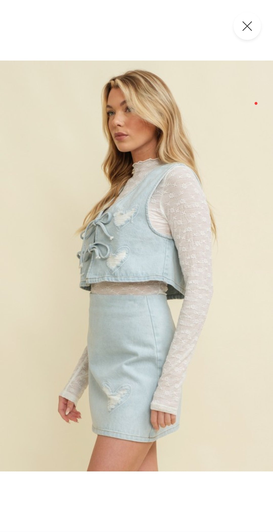 Women's Tie Front Denim Vest