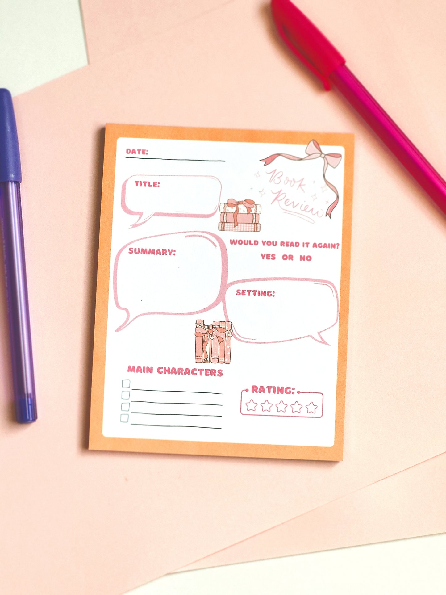 Coquette Book Review Notepad