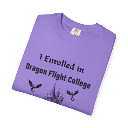 Dragon Flight College Unisex T-Shirt | Fun Fantasy Tee, Unique Gift for Game Lovers, Cosplay Apparel, Quirky College Shirt