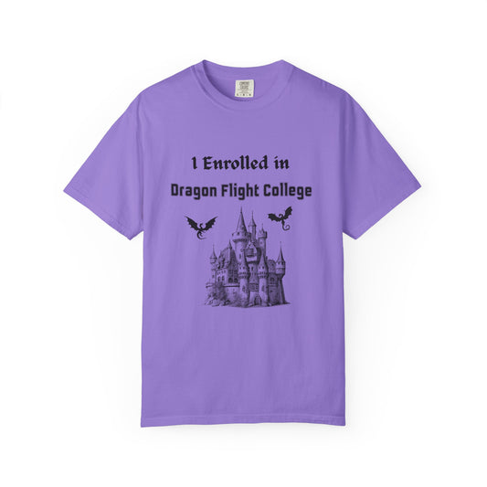 Dragon Flight College Unisex T-Shirt | Fun Fantasy Tee, Unique Gift for Game Lovers, Cosplay Apparel, Quirky College Shirt