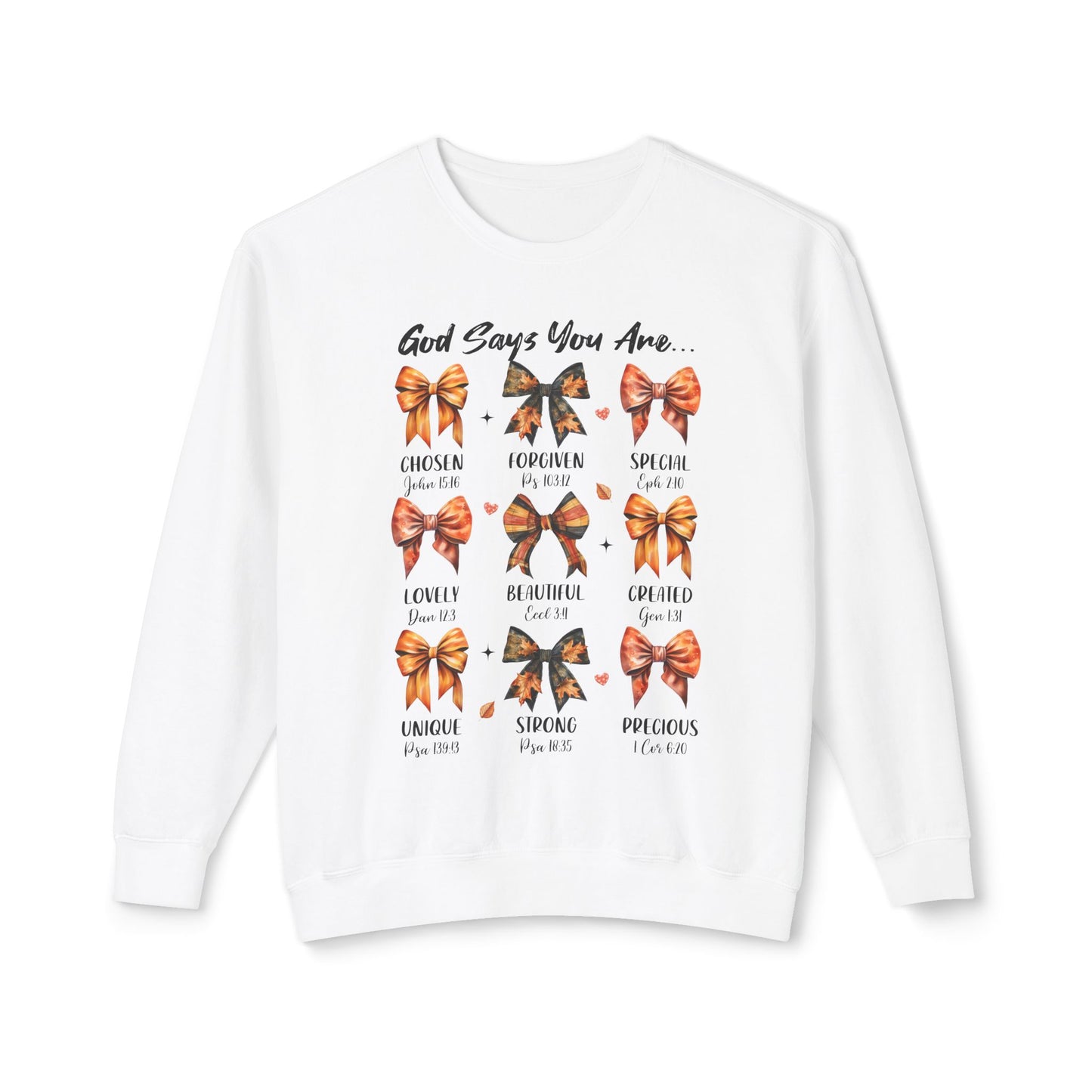God Says I Am Fall Unisex Lightweight Crewneck Sweatshirt