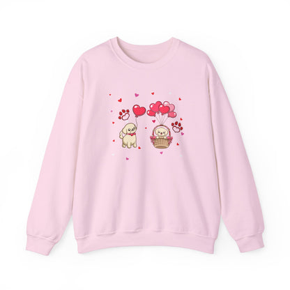 Adorable Dog Love Crewneck Sweatshirt, Cute Pet Sweatshirt, Gift for Dog Lovers, Valentine's Day Sweater, Casual Cute Outfit, Animal Lover