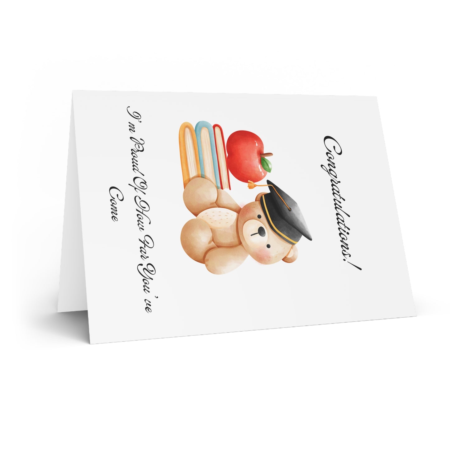 Graduation Greeting Cards Set - Celebratory Bear Designs for Grad Success