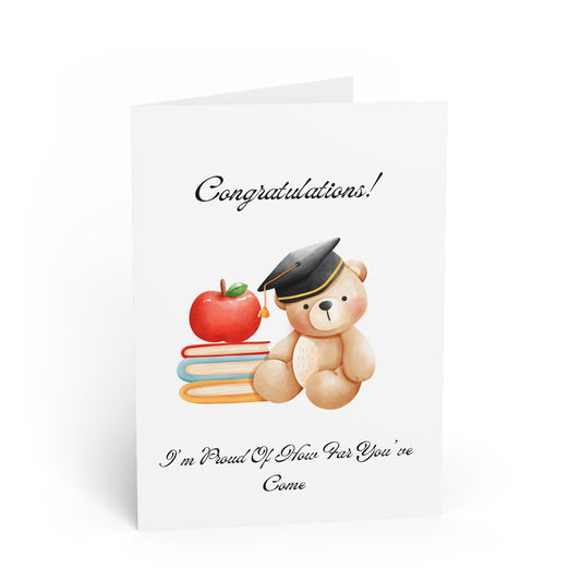 Graduation Greeting Cards Set - Celebratory Bear Designs for Grad Success