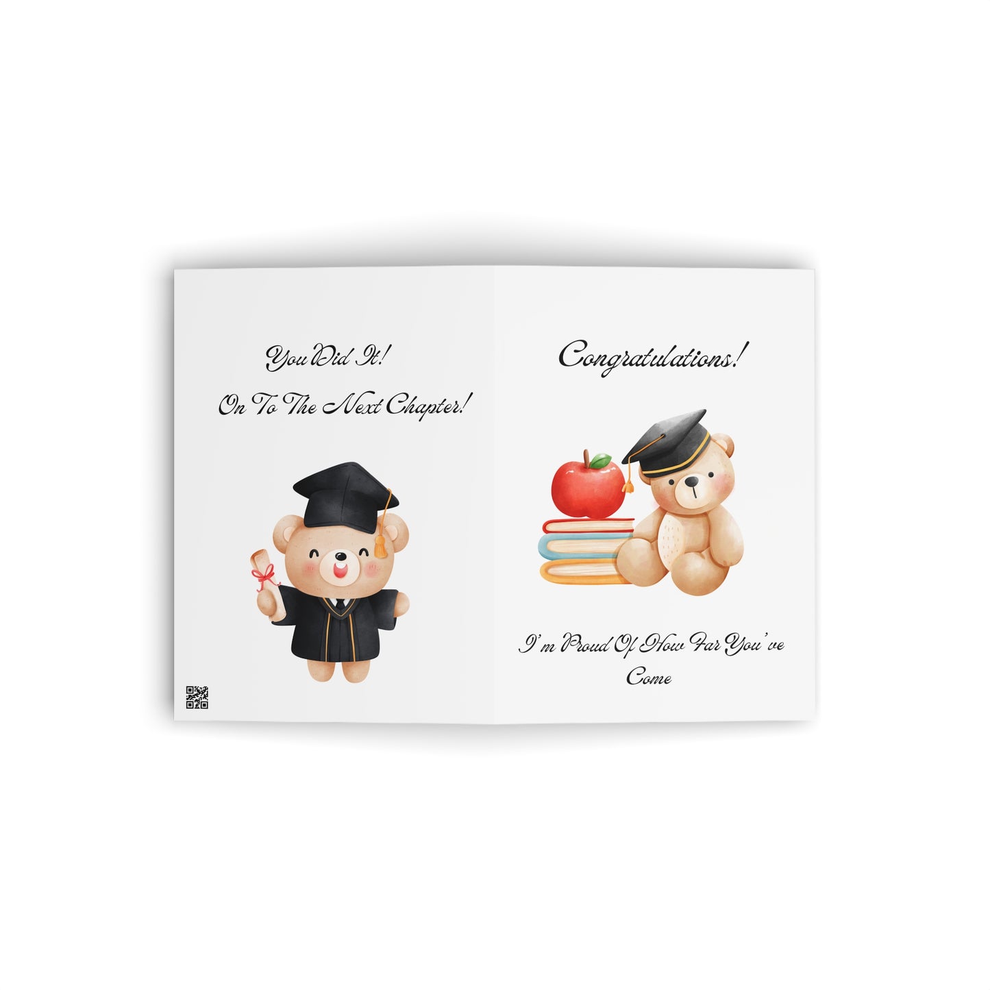 Graduation Greeting Cards Set - Celebratory Bear Designs for Grad Success