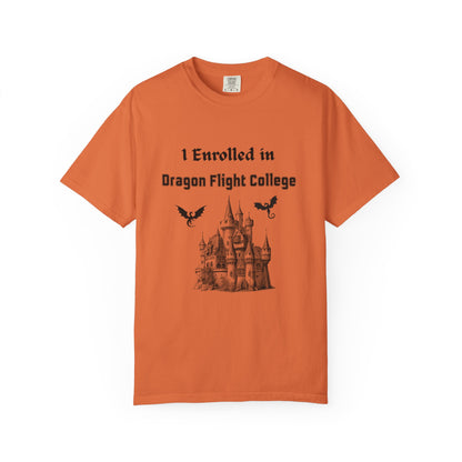 Dragon Flight College Unisex T-Shirt | Fun Fantasy Tee, Unique Gift for Game Lovers, Cosplay Apparel, Quirky College Shirt