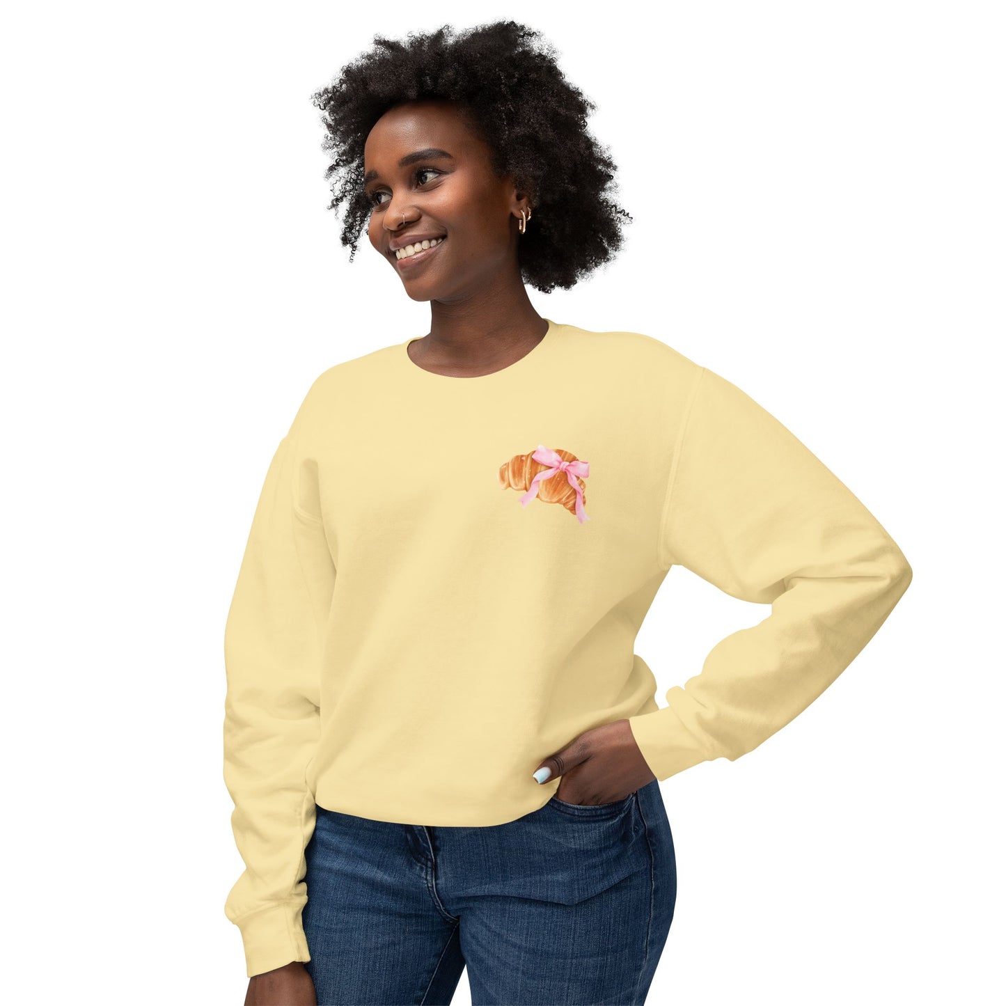 Faithful Quote and Croissants Crewneck