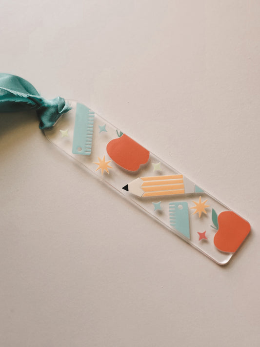 Pencil and Ruler Acrylic Bookmark