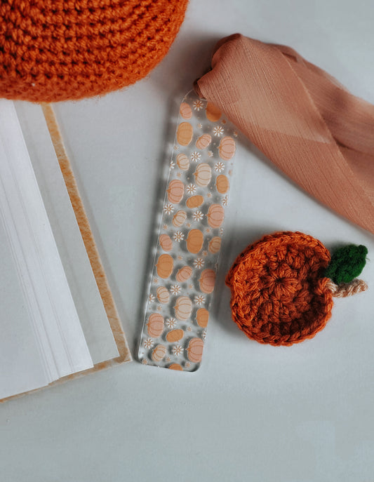 Pumpkins and Daisies Acrylic Bookmark