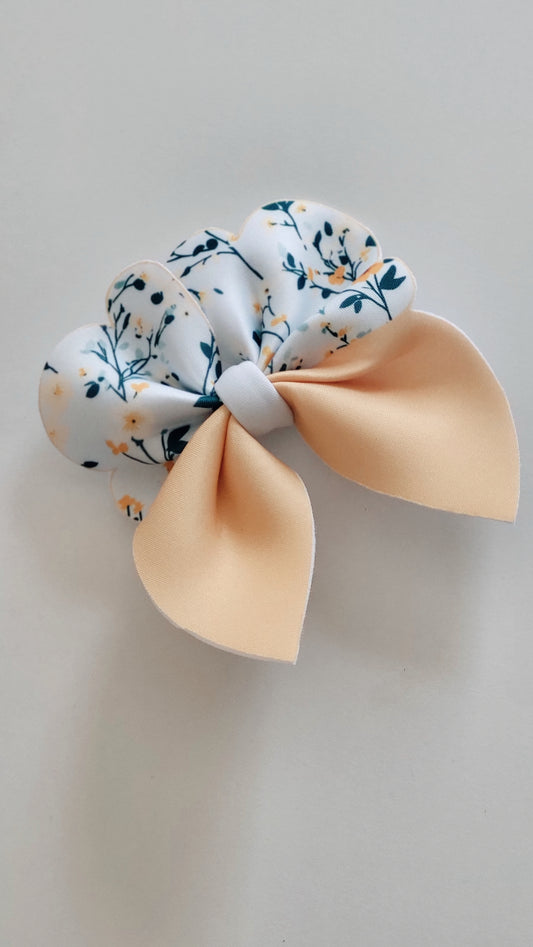 Pastel Yellow Floral Bow