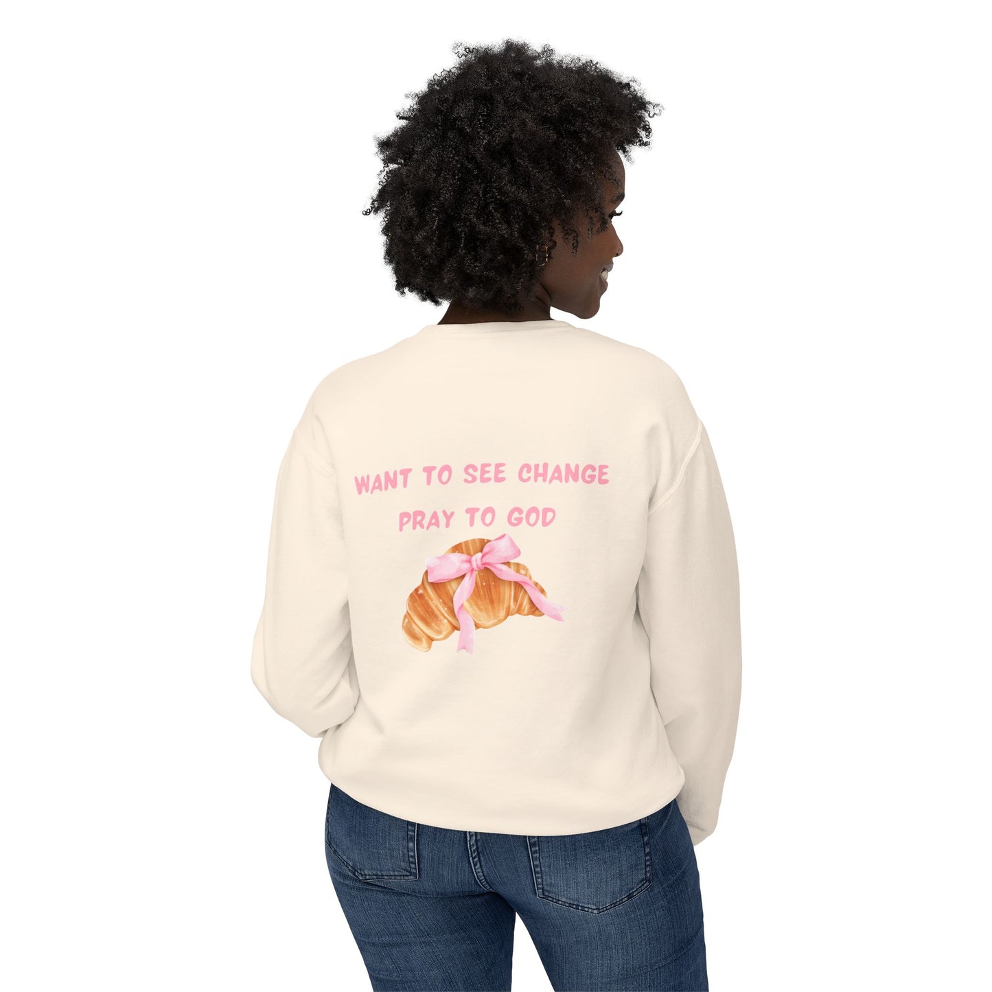 Faithful Quote and Croissants Crewneck