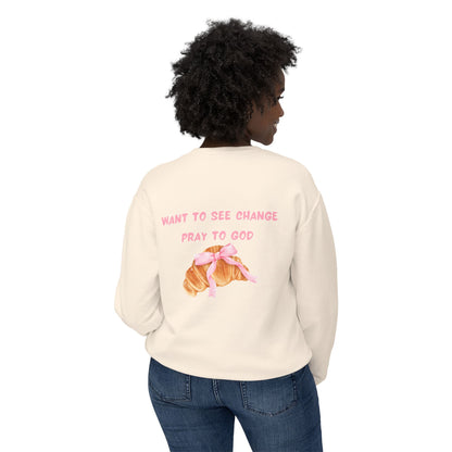 Faithful Quote and Croissants Crewneck