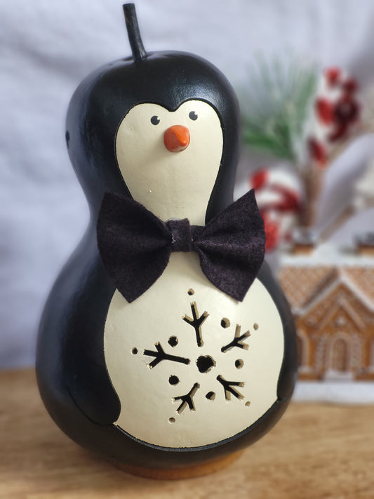 Snowflake Penguin Light Holder