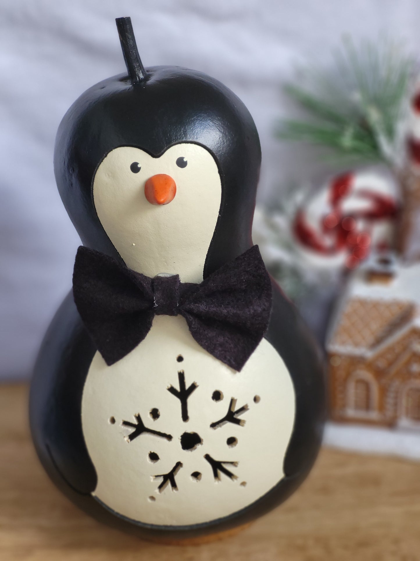Snowflake Penguin Light Holder