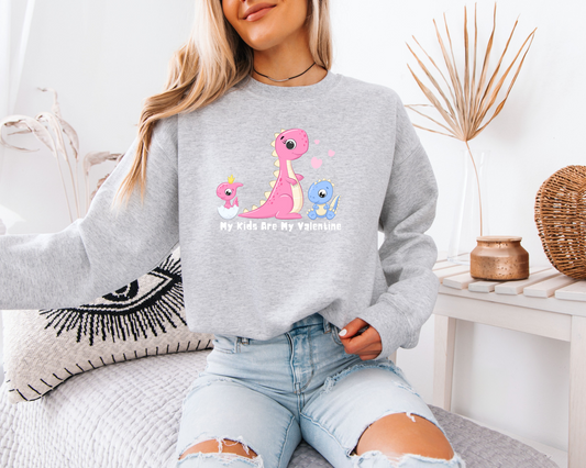 Mt Kids Valentine Dinosaur Crewneck Sweatshirt