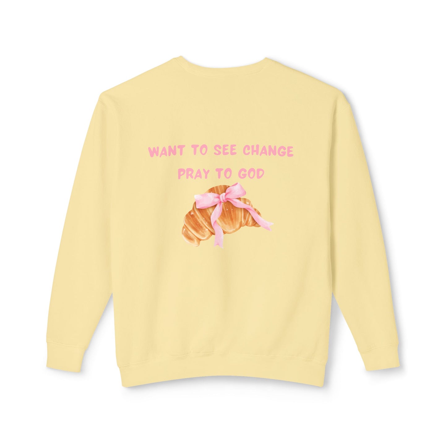 Faithful Quote and Croissants Crewneck