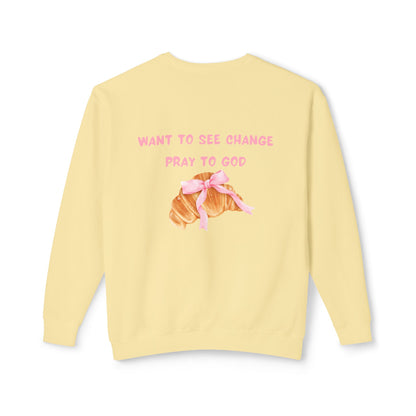 Faithful Quote and Croissants Crewneck