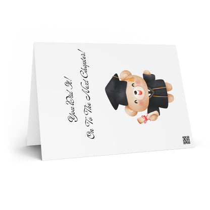 Graduation Greeting Cards Set - Celebratory Bear Designs for Grad Success