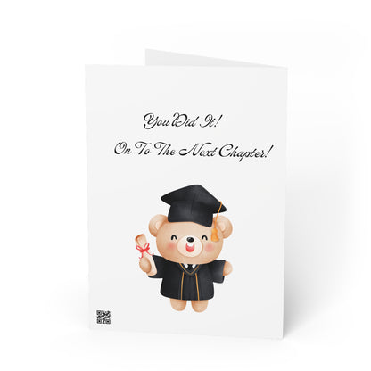 Graduation Greeting Cards Set - Celebratory Bear Designs for Grad Success
