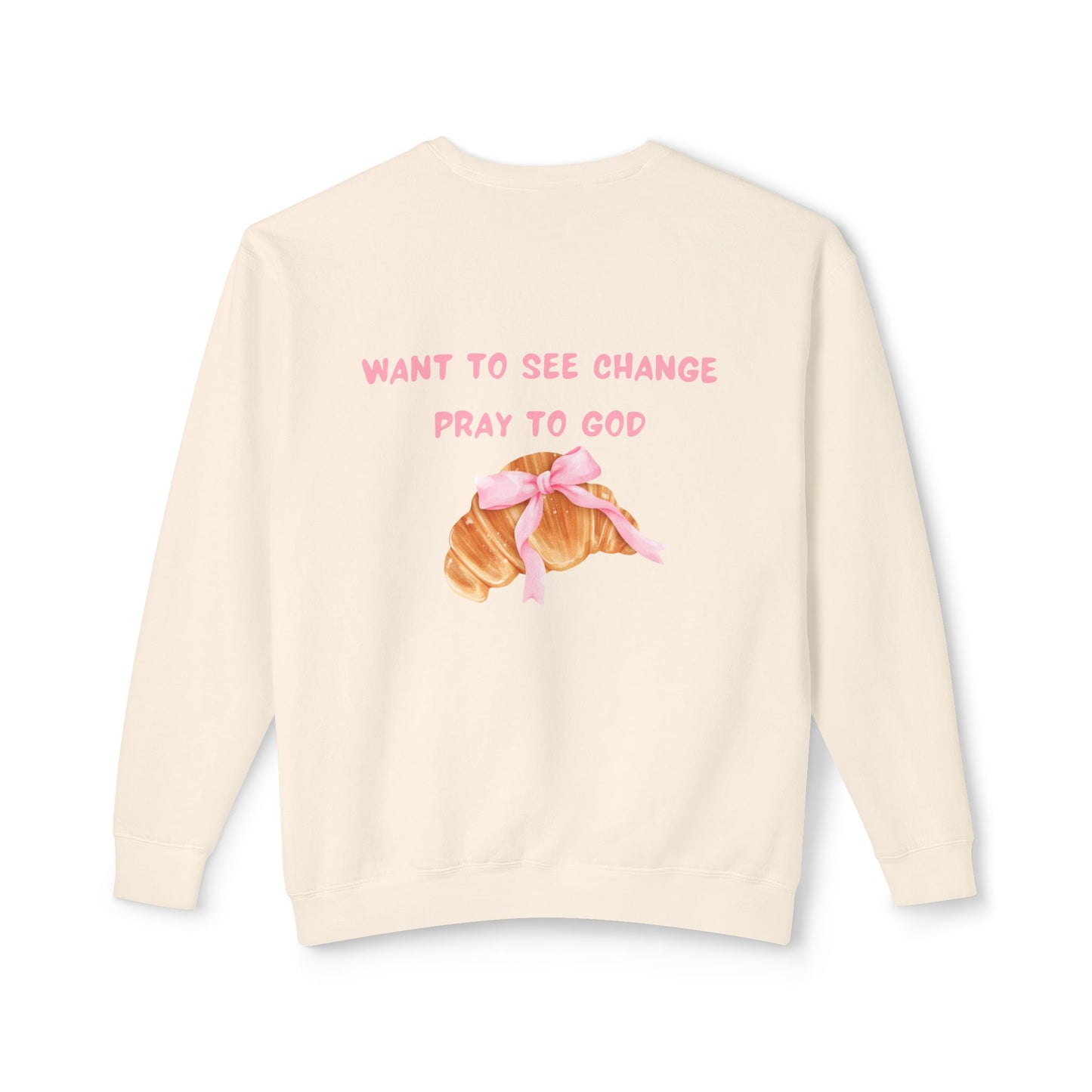 Faithful Quote and Croissants Crewneck
