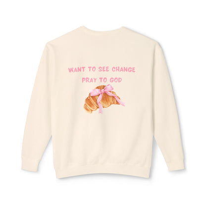 Faithful Quote and Croissants Crewneck