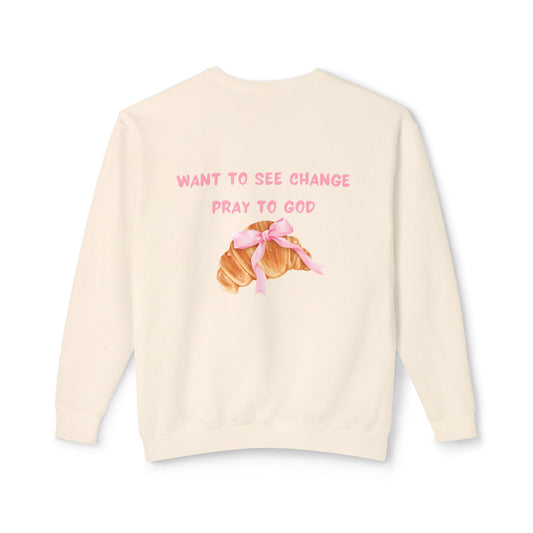 Faithful Quote and Croissants Crewneck