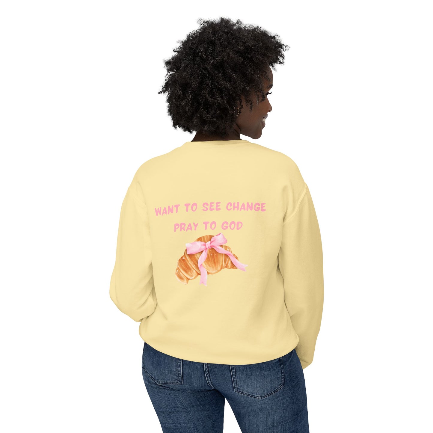 Faithful Quote and Croissants Crewneck