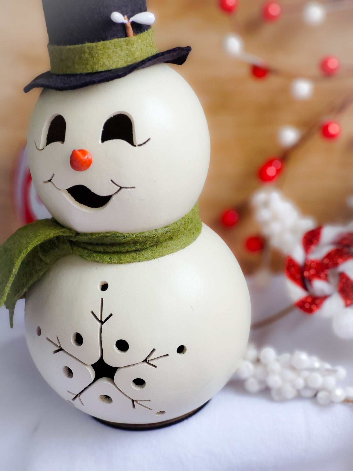 Snowflake Snowman Tea Light Holder