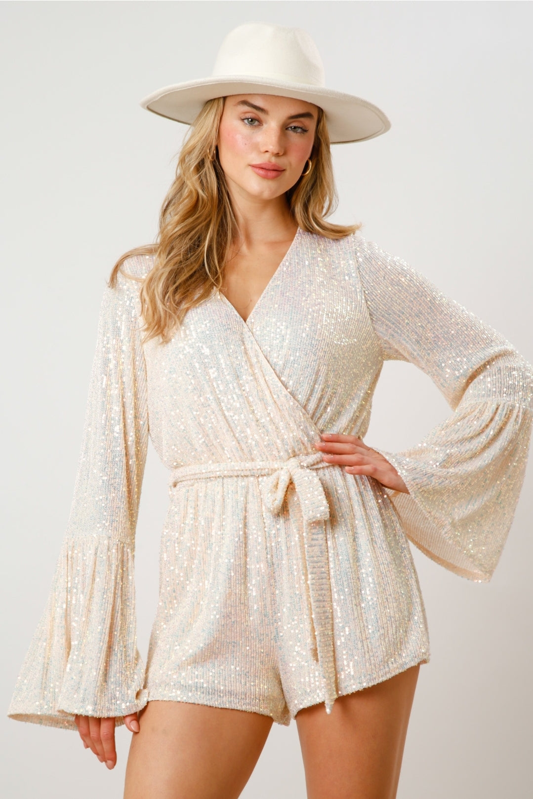 Sequins Belt Romper