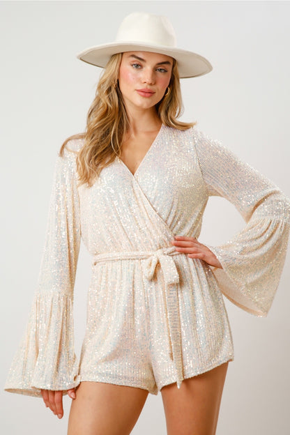 Sequins Belt Romper