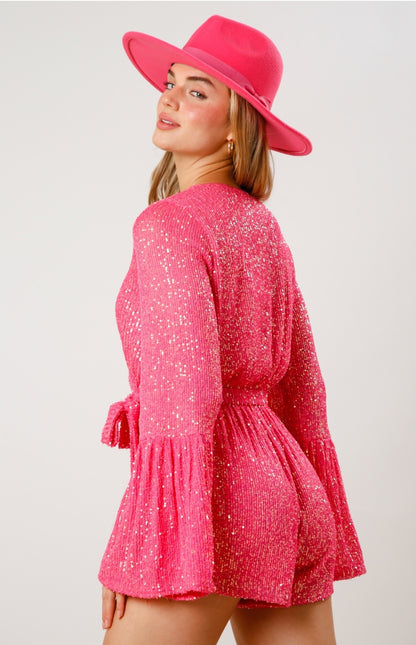 Sequins Belt Romper