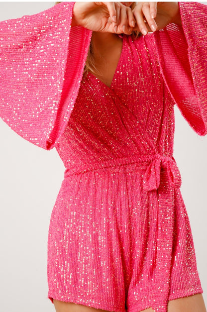 Sequins Belt Romper