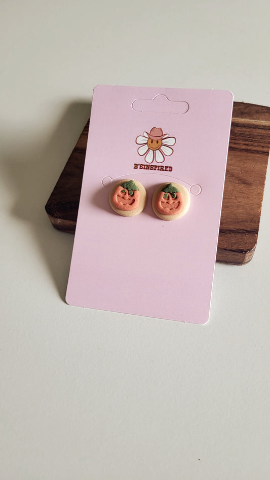 Pumpkin Sigar Cookie Stud Earrings