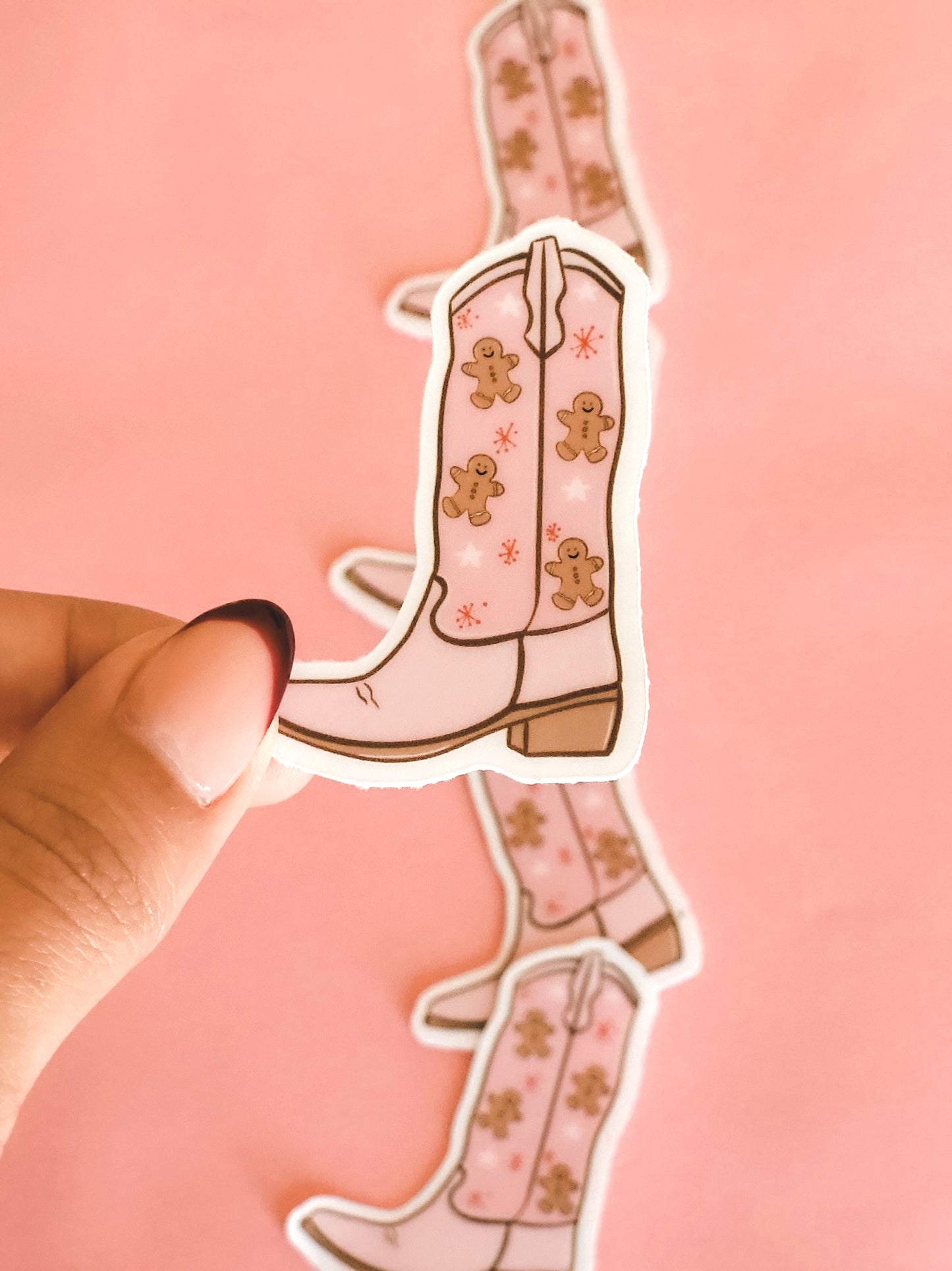 Gingerbread Man Cookie Cowgirl Boots Sticker