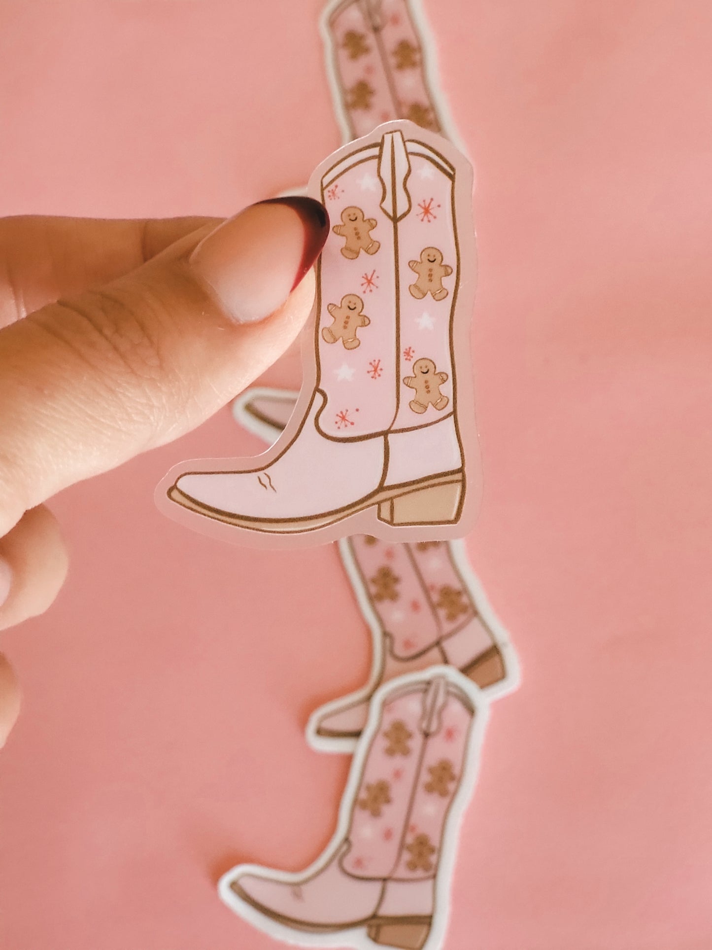 Gingerbread Man Cookie Cowgirl Boots Sticker