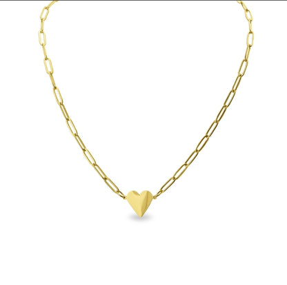 Custom Engraving Heart Paperclip Necklace