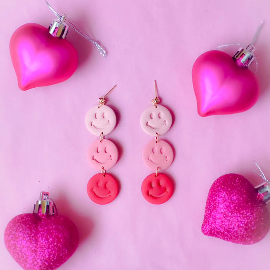 Polymer Clay Valentine Earrings, Valentine Day Earrings, Valentine Clay Earrings, Handmade Earring Dangle