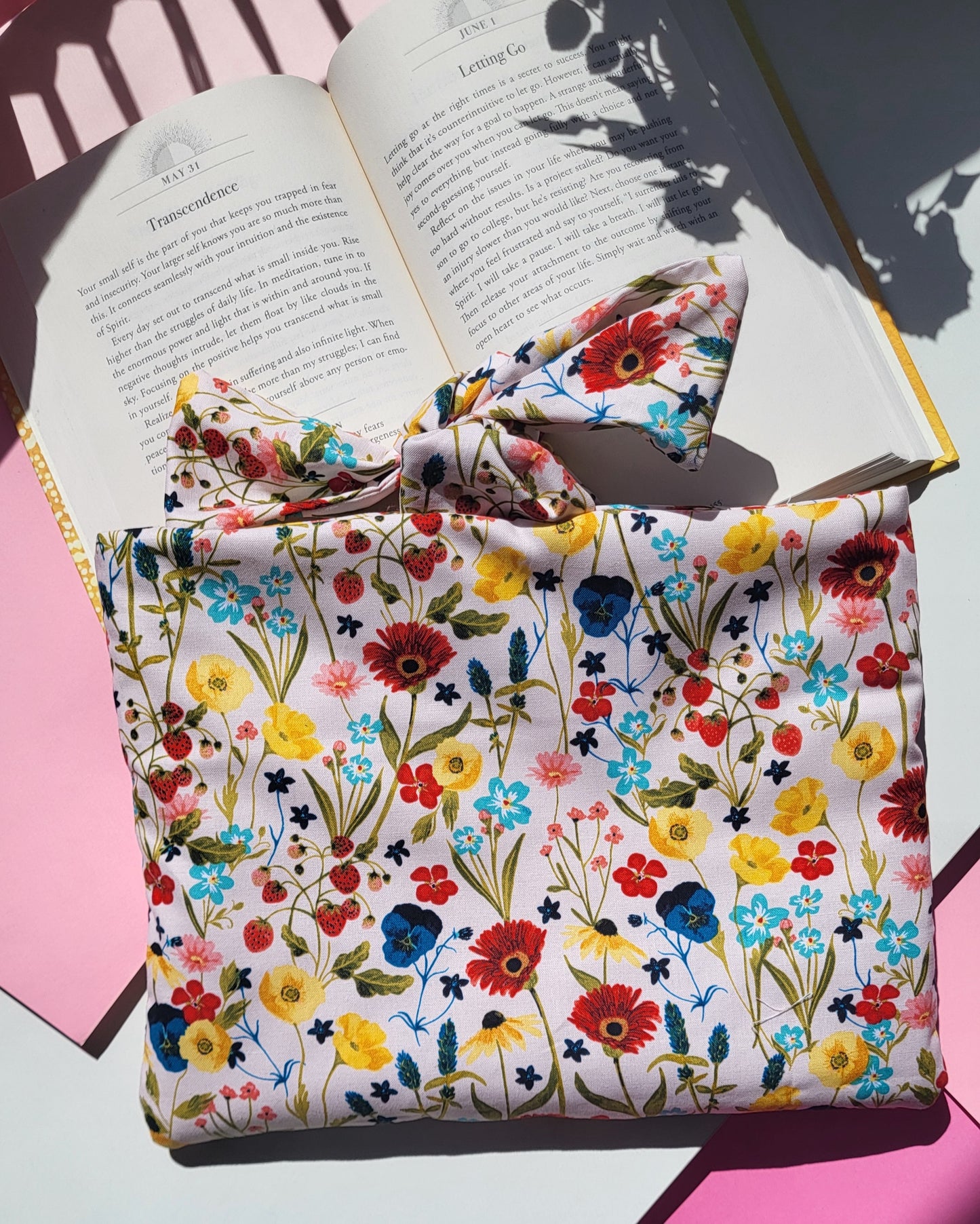 Blush Wildflower Booksleeve Bow Tie Booksleeve