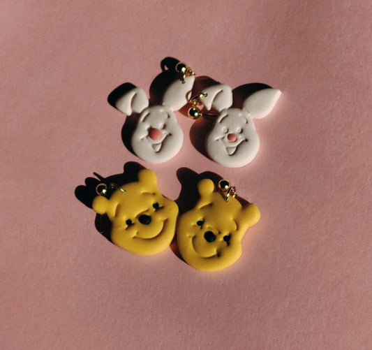 Winnie The Pooh Clay Earrings