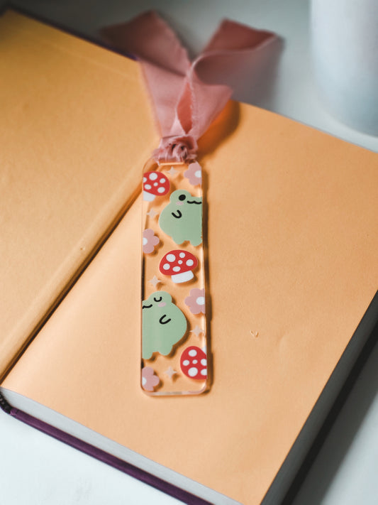 Mushrooms and Toads Acrylic Bookmark